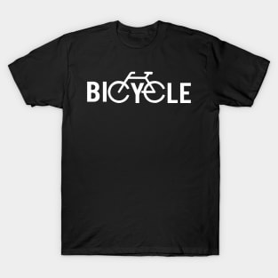 Minimalist Bicycle Typography Design T-Shirt